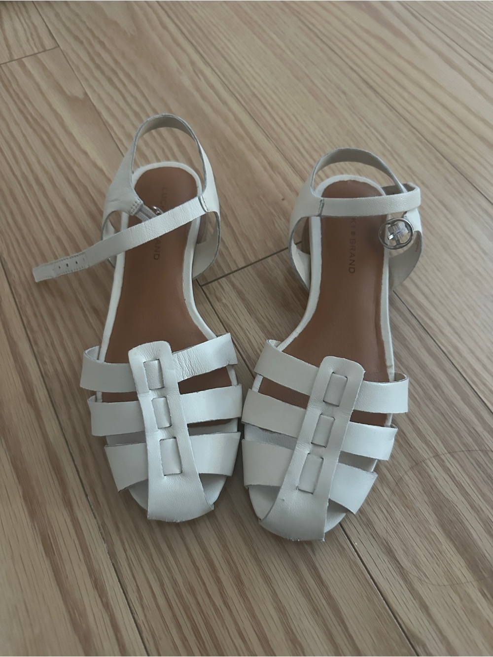 Lucky Brand White Strappy Flat Sandals